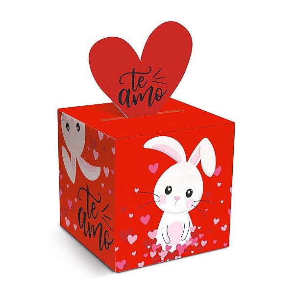 Caixa Pop Up Amor de Coração P 7x7x7cm - 10 unidades - Cromus Páscoa - Rizzo Embalagens