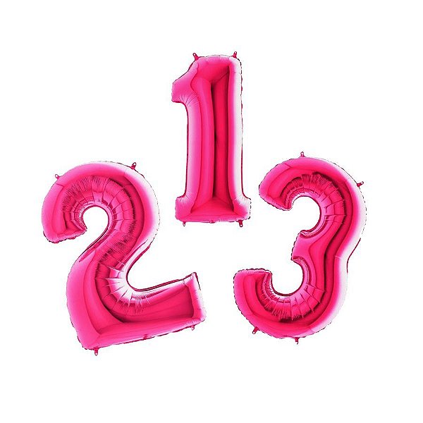 Balão de Festa 40" 102cm - Número Rosa - 01 Unidade - Grabo - Rizzo Embalagens