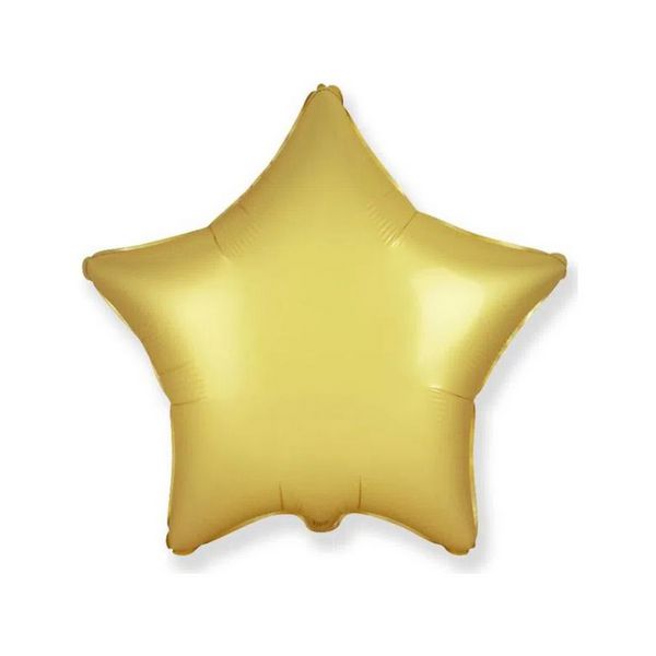 Balão de Festa Metalizado 20" 50cm - Estrela Cromado Ouro Pastel - 01 Unidade - Flexmetal - Rizzo Balões