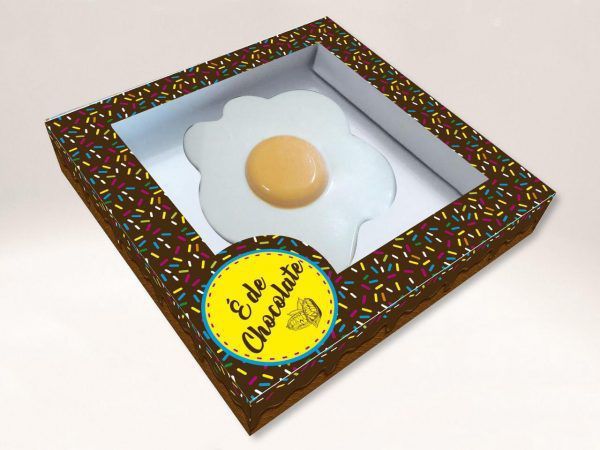 Caixa Ovo Frito É de Chocolate Cod 1374 - 3 Unidades  Erika Melkot - Rizzo Confeitaria