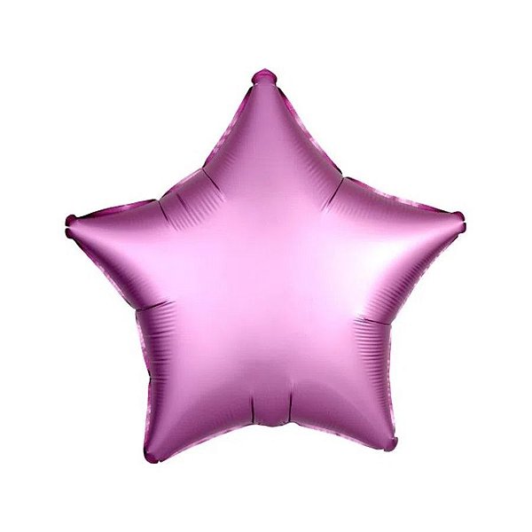 Balão de Festa Metalizado 20" 50cm - Estrela Cromado Pink Flamingo - 01 Unidade - Flexmetal - Rizzo Embalagens