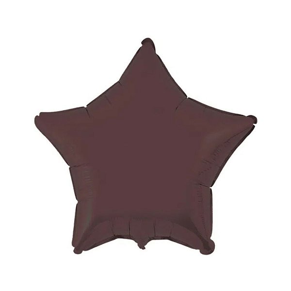 Balão de Festa Metalizado 20" 50cm - Estrela Chocolate - 01 Unidade - Flexmetal - Rizzo Embalagens