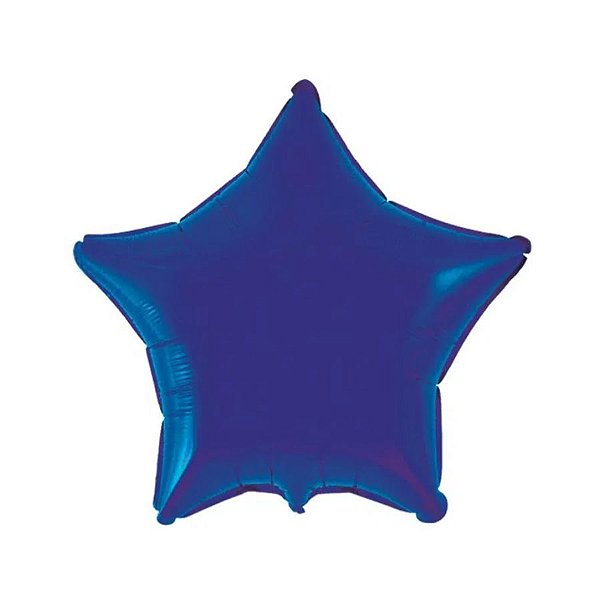 Balão de Festa Metalizado 20" 50cm - Estrela Azul Marinho - 01 Unidade - Flexmetal - Rizzo Balões
