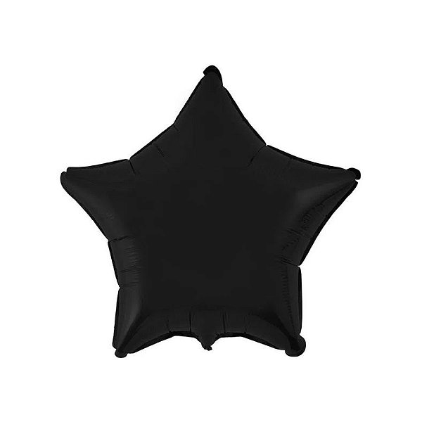 Balão de Festa Metalizado 20" 50cm - Estrela Preto - 01 Unidade - Flexmetal - Rizzo Embalagens