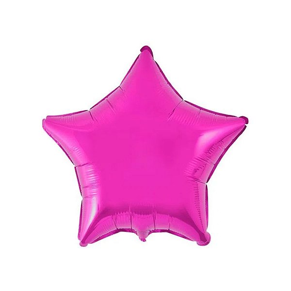 Balão de Festa Metalizado 20" 50cm - Estrela Pink - 01 Unidade - Flexmetal - Rizzo Embalagens