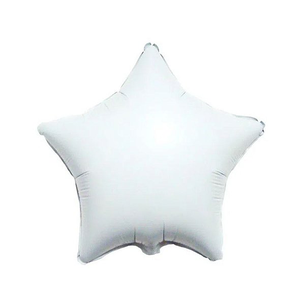 Balão de Festa Metalizado 20" 50cm - Estrela Branco - 01 Unidade - Flexmetal - Rizzo Embalagens
