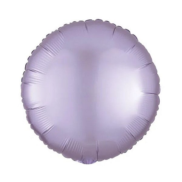 Balão de Festa Metalizado 20" 50cm - Redondo Lilás Pastel - 01 Unidade - Flexmetal - Rizzo Embalagens