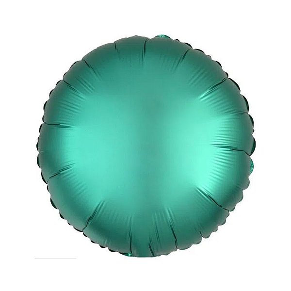 Balão de Festa Metalizado 20" 50cm - Redondo Verde Jade - 01 Unidade - Flexmetal - Rizzo Embalagens