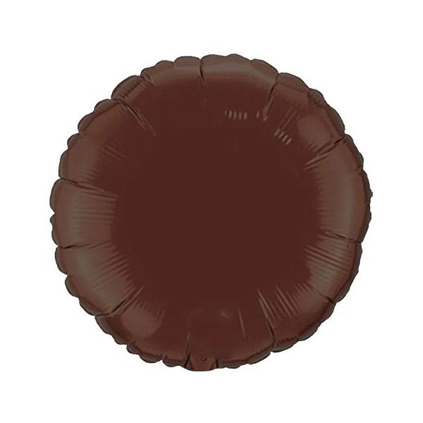Balão de Festa Metalizado 20" 50cm - Redondo Chocolate - 01 Unidade - Flexmetal - Rizzo Embalagens