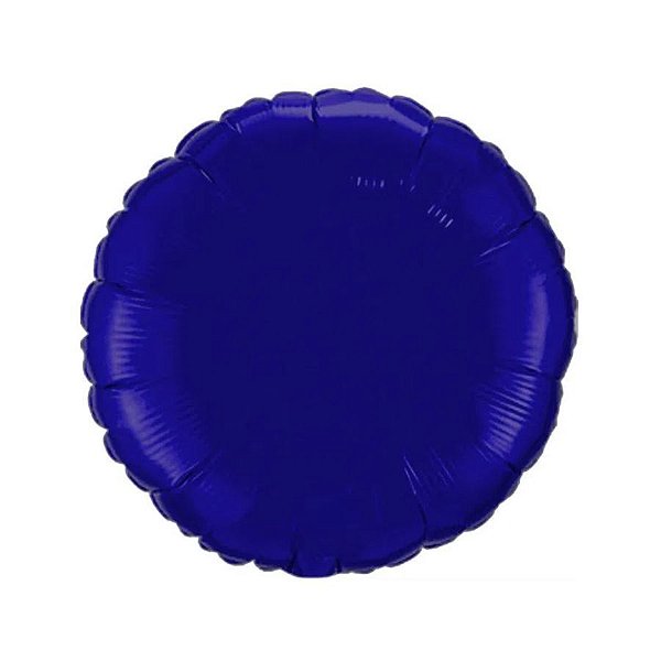 Balão de Festa Metalizado 20" 50cm - Redondo Azul Marinho - 01 Unidade - Flexmetal - Rizzo Embalagens