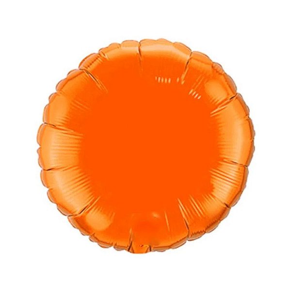 Balão de Festa Metalizado 20" 50cm - Redondo Laranja - 01 Unidade - Flexmetal - Rizzo Embalagens