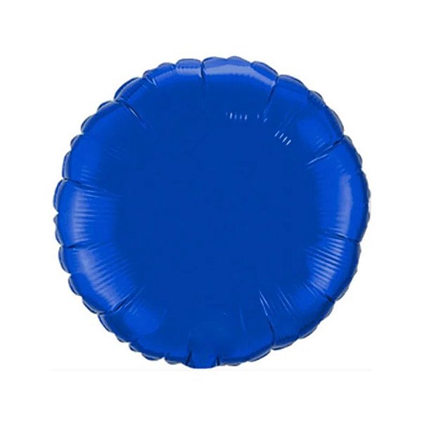 Balão de Festa Metalizado 20" 50cm - Redondo Azul - 01 Unidade - Flexmetal - Rizzo Embalagens