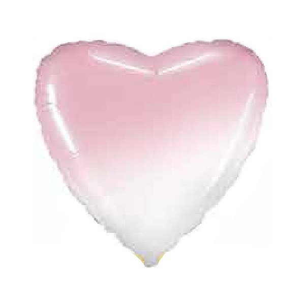 Balão de Festa Metalizado 20" 50cm - Coração Gradient Rosa Baby - 01 Unidade - Flexmetal - Rizzo Embalagens