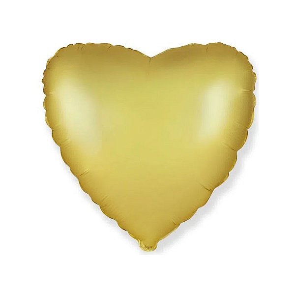 Balão de Festa Metalizado 20" 50cm - Coração Ouro Pastel - 01 Unidade - Flexmetal - Rizzo Balões