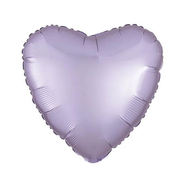 Balão de Festa Metalizado 20" 50cm - Coração Lilás Pastel - 01 Unidade - Flexmetal - Rizzo Embalagens
