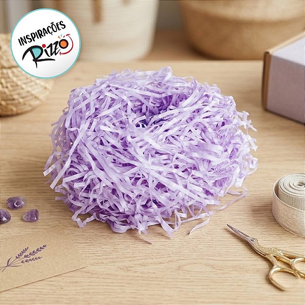 Palha Decorativa Seda Lilás - 01 pacote 50g - Cromus Páscoa