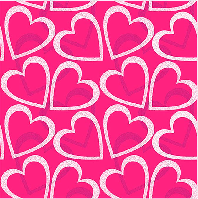 Saco Presente 10x14 - Corações Pink - 50 unidades - Regina - Rizzo Embalagens