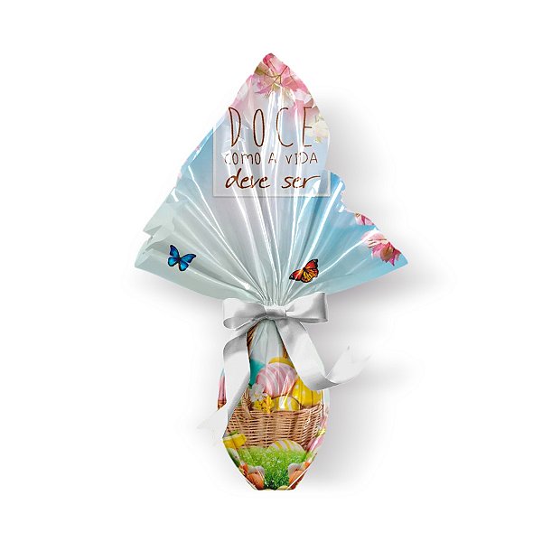 Saco Express 35x35cm para Ovos de 250g a 350g - Paisagem - 05 unidades - Cromus Páscoa - Rizzo Embalagens