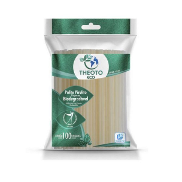 Palitos para Pirulito Biodegradável - Pequeno - 100 unidades - Theoto Rizzo Embalagens