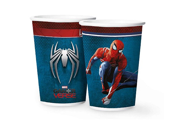 Copo de Papel Spider Man Gamer Verse - 12 unidades - Regina - Rizzo Embalagens