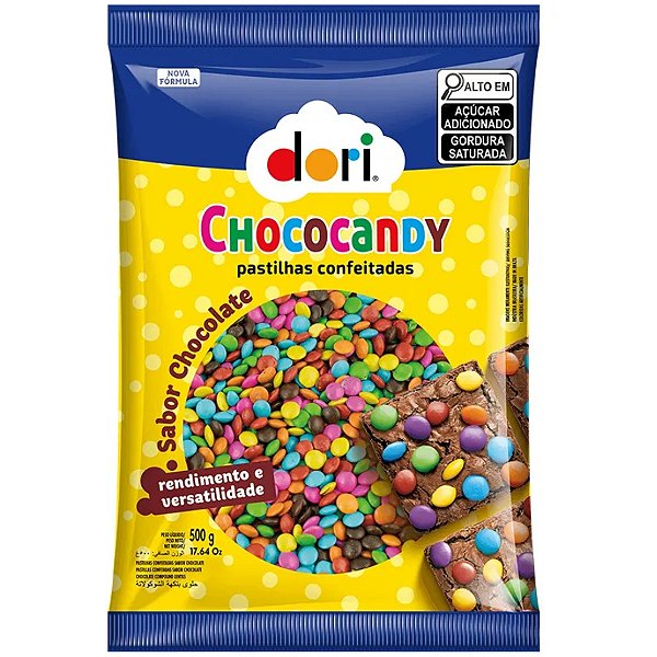 Pastilhas Confeitadas Sabor Chocolate Colorida 500g - Dori Alimentos - Rizzo