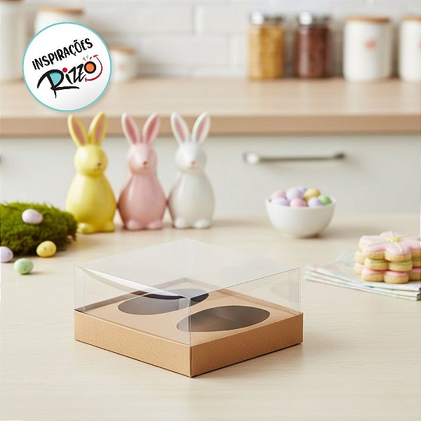 Caixa para 2 Meio Ovos de 250g - 20,5x17x6,5cm - Kraft - 5 unidades - Assk - Rizzo