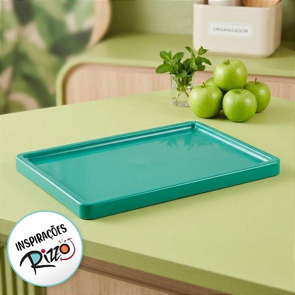 Bandeja Retangular 30x18cm Verde Esmeralda - 01 unidade - Só Boleiras - Rizzo Embalagens