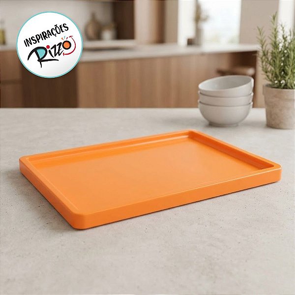 Bandeja Retangular 30x18cm Papaya - 01 unidade - Só Boleiras - Rizzo Embalagens