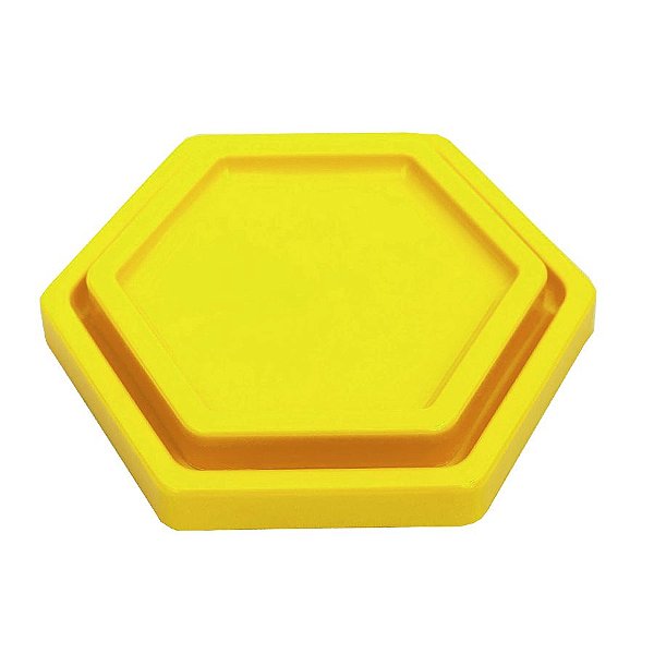 Bandeja Sextavada Amarelo Neon - 01 unidade - Só Boleiras - Rizzo Embalagens