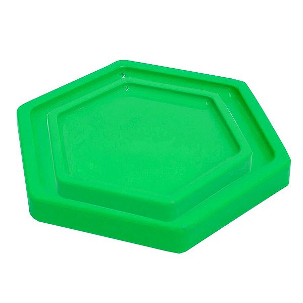 Bandeja Sextavada Verde Limão - 01 unidade - Só Boleiras - Rizzo Embalagens