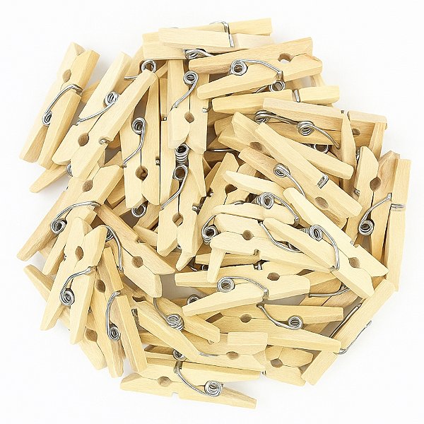 Mini Prendedor de madeira kraft 2,5cm - 30 unidades - Rizzo