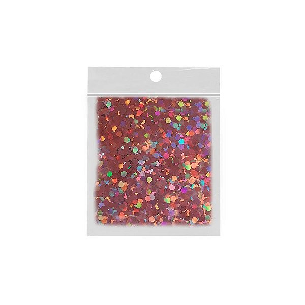 Confete Coração 10g - Holográfico Rosa - Rizzo Embalagens
