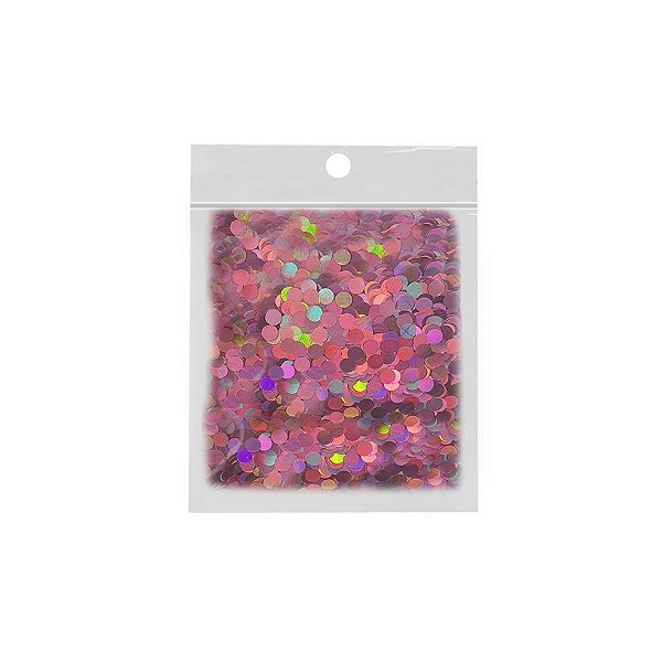 Confete Redondo 10g - Holográfico Rosa - Rizzo Embalagens
