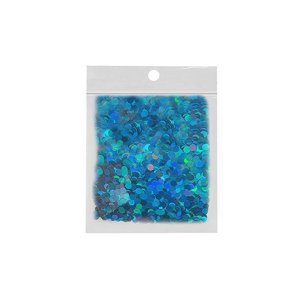 Confete Redondo 10g - Holográfico Azul - Rizzo Embalagens
