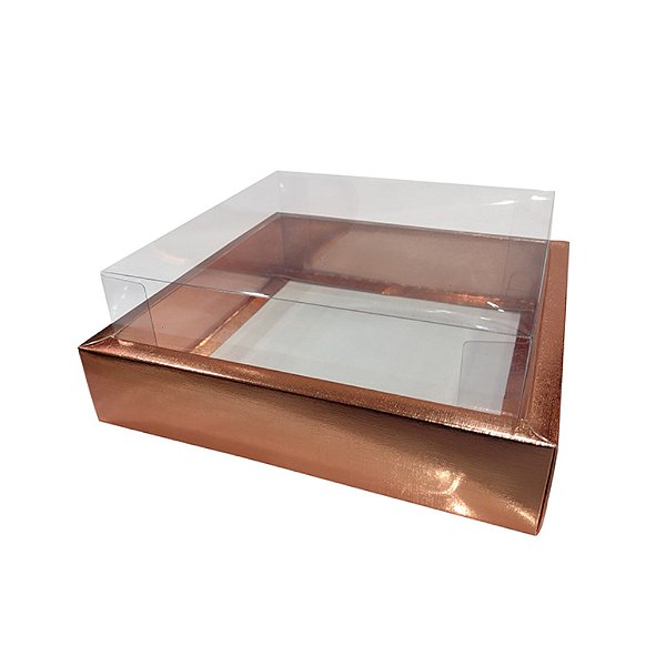 Caixa de PVC N°13 Rosê Gold 17X17X7,8- 05 unidades - Assk - Rizzo Embalagens