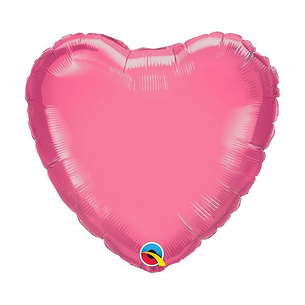 Balão de Festa Microfoil Coração 18" 45cm - Rosado - 01 Unidade - Qualatex - Rizzo Balões
