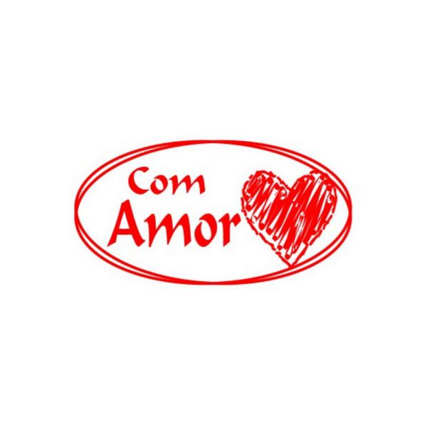 Etiqueta Adesiva Com Amor - 100 unidades - Rizzo Embalagens