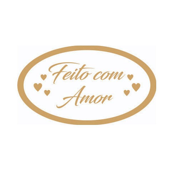 Etiqueta Adesiva Feito com Amor - 100 unidades - Rizzo Embalagens