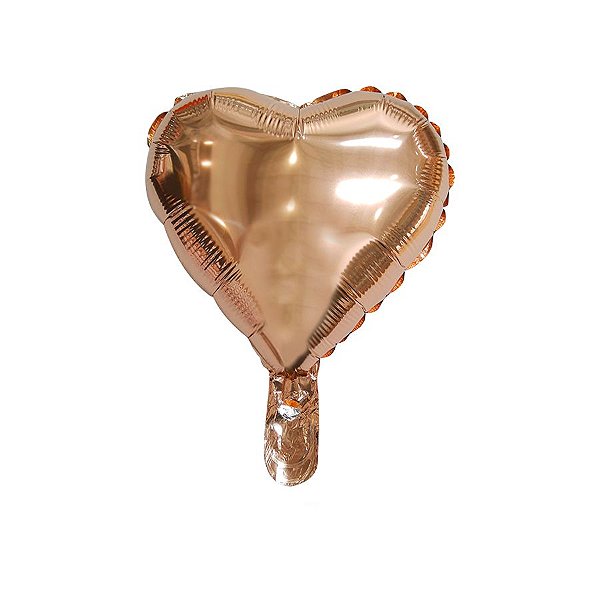 Balão de Festa Microfoil Coração Rose Gold - 9" - 01 Unidade - Rizzo Embalagens