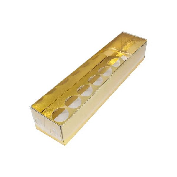Caixa Botão de Rosa com Brigadeiro - Ouro Texturizado - 05 unidades - Assk - Rizzo Embalagens