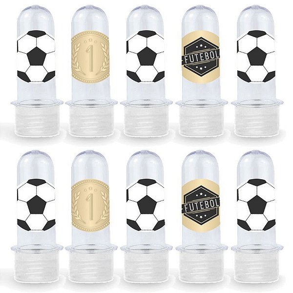 Mini Tubete Lembrancinha Festa Futebol - 8cm - 20 unidades - Transparente -  Rizzo Embalagens e Festas