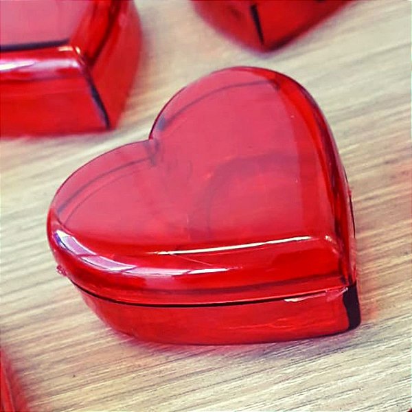 Coração de Acrílico Vermelho Pequeno 5cm x 5cm x 2cm - 10 unidades - Rizzo