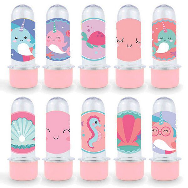 Mini Tubete Lembrancinha Festa Narval - 8cm - 20 unidades - Rosa -  Rizzo Embalagens e Festas