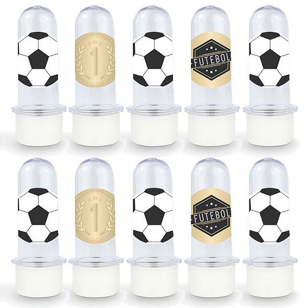Mini Tubete Lembrancinha Festa Futebol - 8cm - 20 unidades - Branco -  Rizzo Embalagens e Festas