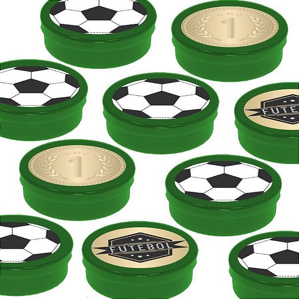 Latinha Lembrancinha Festa Futebol - 8cm - 20 unidades - Verde -  Rizzo Embalagens e Festas