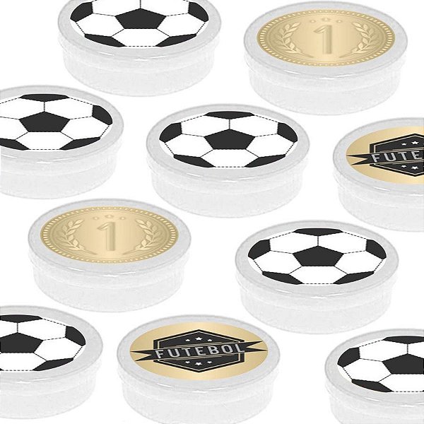 Latinha Lembrancinha Festa Futebol - 8cm - 20 unidades - Branco -  Rizzo Embalagens e Festas