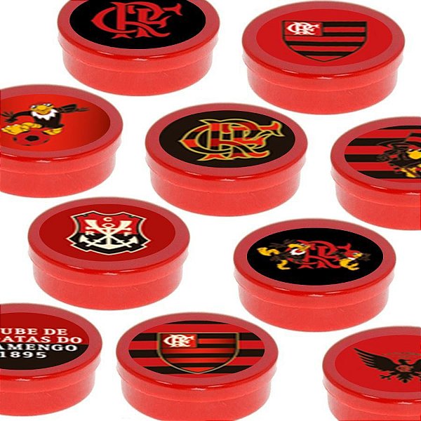 Latinha Lembrancinha Festa Flamengo - 8cm - 20 unidades - Vermelho -  Rizzo Embalagens e Festas