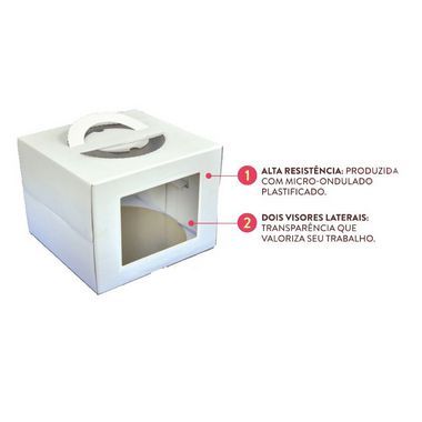 Caixa para Bolo com Visor 32,5x22cm - Ultrafest - Rizzo Embalagens