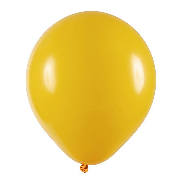 Balão de Festa Redondo Profissional Látex Liso - Amarelo Ouro - Art-Latex - Rizzo Balões