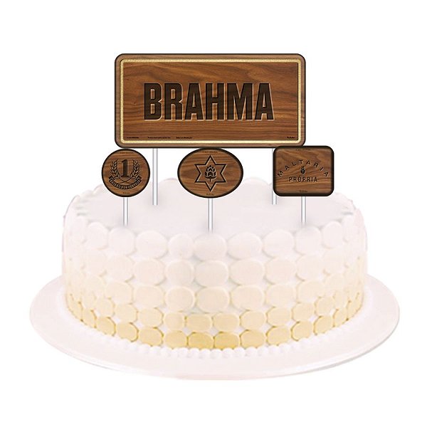 Topper para Bolo Festa Brahma - 04 unidades - Festcolor - Rizzo